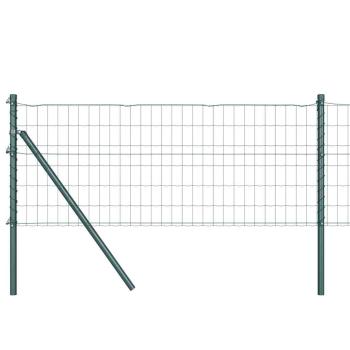 Euro Zaun mit 13 Pfosten 0.4x25 m verzinktem Stahl in Grün