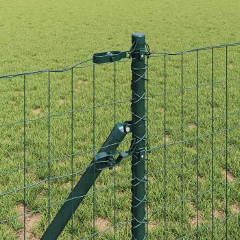 Euro Zaun mit 13 Pfosten 0.4x25 m verzinktem Stahl in Grün