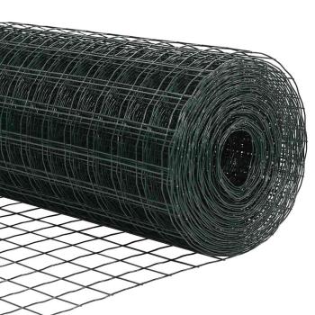 Euro Zaun mit 13 Pfosten 0,6x50 m Verzinkter Stahl Grün