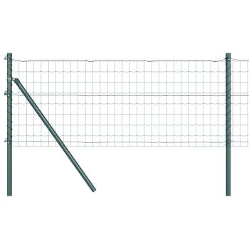 Eurozaun mit 13 Pfosten 0.6x50 m galvanisierter Stahl Grün