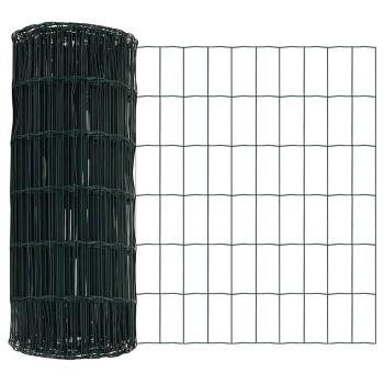 Eurozaun mit 13 Pfosten 0.6x50 m galvanisierter Stahl Grün