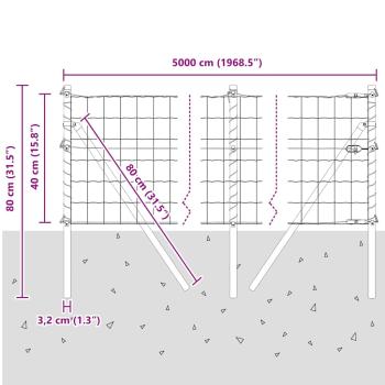 Euro Zaun Bodenbefestigung 50 x 0,4 m PVC-beschichteter Stahl