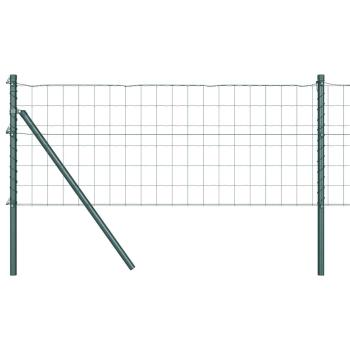Eurozaun mit 13 Pfosten 0.6x50 m Verzinkter Stahl Grün