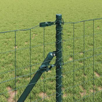 Eurozaun mit 13 Pfosten 0.6x50 m Verzinkter Stahl Grün
