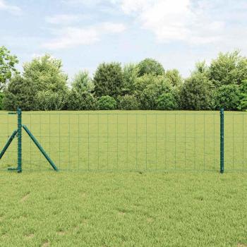 ARDEBO.de - Euro Zaun mit 13 Pfosten 0,6x50 m verzinkter Stahl Grün