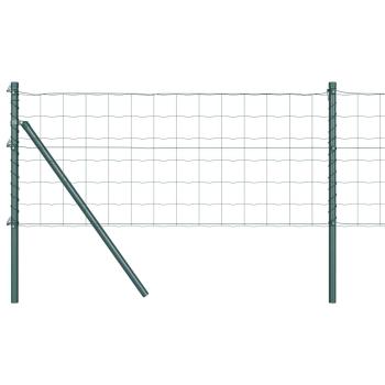 Euro Zaun mit 13 Pfosten 0,6x50 m verzinkter Stahl Grün