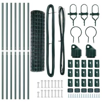 Euro Zaun Set aus 2 Grün Metall 10 x 1 m Langlebig Euro Zaun