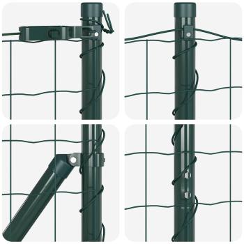 Euro Zaun Set aus 2 Grün Metall 10 x 1 m Langlebig Euro Zaun