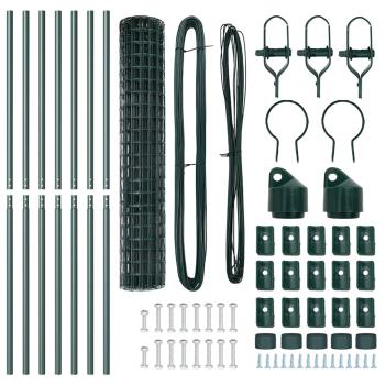 Euro Zaun Set mit 2 Grün Metall 10 x 1,5 m Langlebig