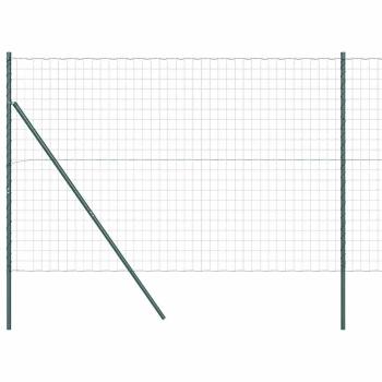 Euro-Zaun mit 7 Pfosten 1,6x10 m galvanisierter Stahl Grün