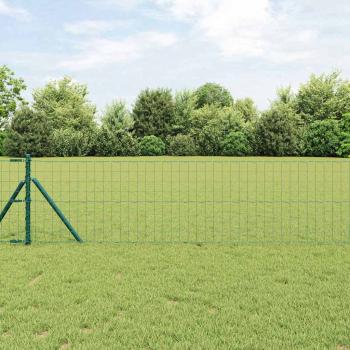ARDEBO.de - Euro Zaun Set aus 2 Grün Metall 25 x 0,8 m Langlebig