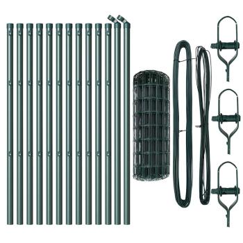 Euro Zaun Set aus 2 Grün Metall 25 x 0,8 m Langlebig