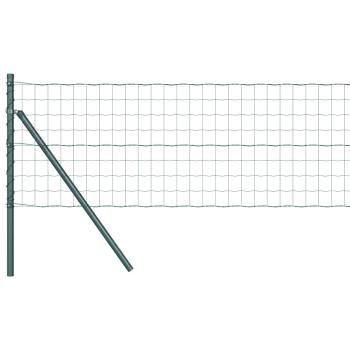 Euro Zaun mit 13 Pfosten 0.4x50 m pulverbeschichteter Stahl grün