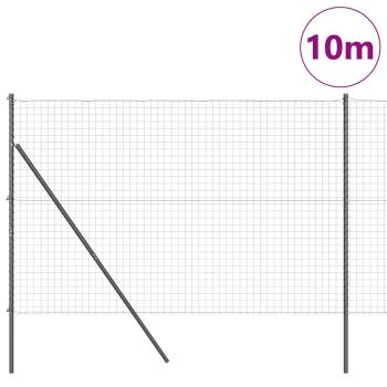 Euro Zaun mit 7 Pfosten 1.6x10 m verzinkter Stahl Grau