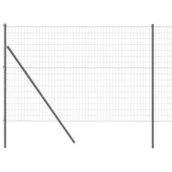 Euro Zaun mit 7 Pfosten 1,5x10 m verzinkter Stahl Grau