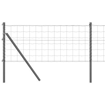 Euro Zaun mit 7 Pfosten 0.4x10 m Verzinkter Stahl Grau