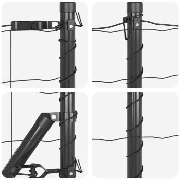 Euro Zaun mit 7 Pfosten 0.4x10 m Verzinkter Stahl Grau