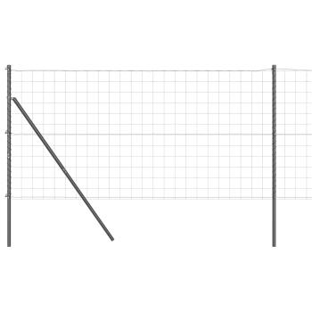 Euro Zaun Set aus 2 Grau Pulverbeschichteter Stahl 10 x 1 m