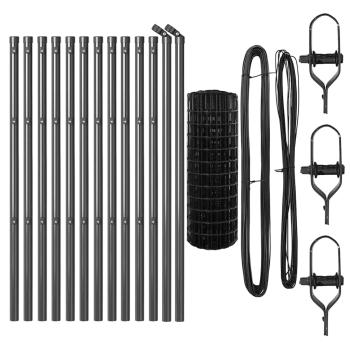 Euro Zaun mit 13 Pfosten 0.6x25 m Verzinkter Stahl Grau