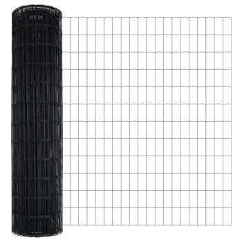 Euro Zaun mit 13 Pfosten 1,2x25 m aus galvanisiertem Stahl Grau