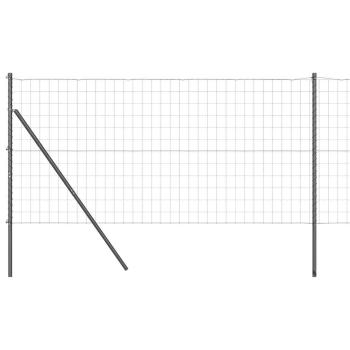 Eurozaun mit 13 Pfosten 1x25 m verzinkter Stahl Grau