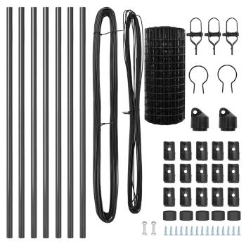 Euro Zaun Set mit 2 Grau Metall 25 x 0,8 m Langlebig