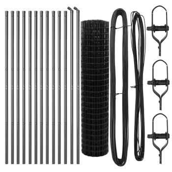 Eurozaun Set von 2 Grau Pulverbeschichteter Stahl 25 x 1 m