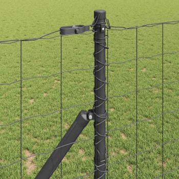 Euro Zaun mit 13 Pfosten 1,2x25 m feuerverzinktem Stahl Grau