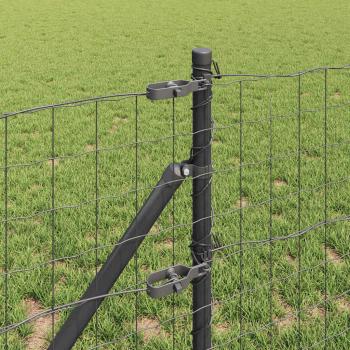 Euro Zaun mit 7 Pfosten 0,4 x 10 m verzinkter Stahl Grau