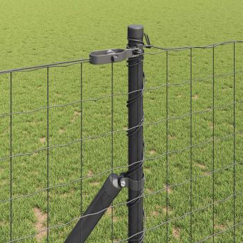 Euro Zaun mit 7 Pfosten 1.2x10 m Verzinkter Stahl Grau