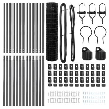 Euro-Zaun Set mit 2 Grau Stahl 25 x 1 m Langlebig Euro-Zaun