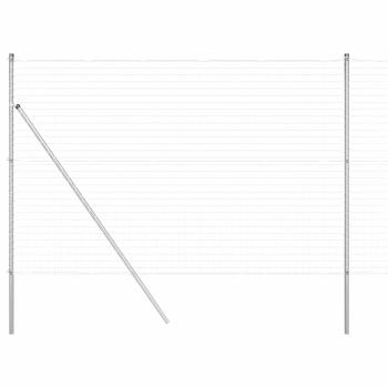 Bodenmontierter Euro-Zaun 10 x 1,5 m Verzinkter Stahl Silber
