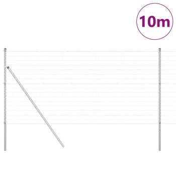 Euro-Zaun mit 7 Pfosten 1x10 m verzinktem Stahl