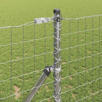 Euro-Zaun mit 7 Pfosten 1x10 m verzinktem Stahl