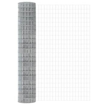 Bodenmontierter Euro-Zaun 10 x 1,5 m Verzinkter Stahl Silber