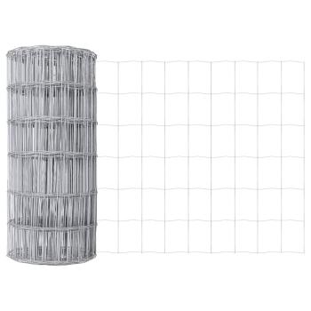 Euro Zaun mit 7 Pfosten 0,6x10 m Galvanisierter Stahl