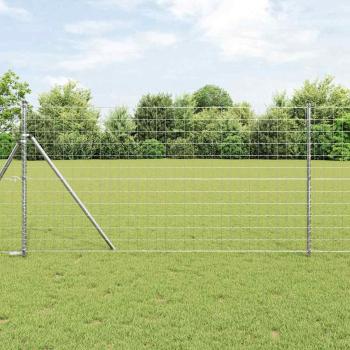 ARDEBO.de - Euro Zaun mit 7 Pfosten 1x10 m Verzinkter Stahl