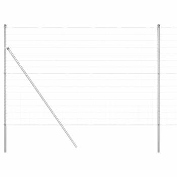 Euro Zaun mit 7 Pfosten 1,5x10 m Verzinkter Stahl