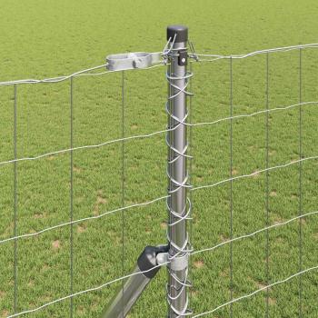 Euro Zaun mit 7 Pfosten 1,5x10 m Verzinkter Stahl