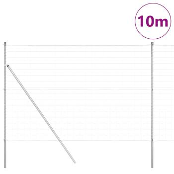 Euro-Zaun mit 7 Pfosten 1,5x10 m verzinkter Stahl