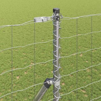 Euro-Zaun mit 7 Pfosten 1,5x10 m verzinkter Stahl