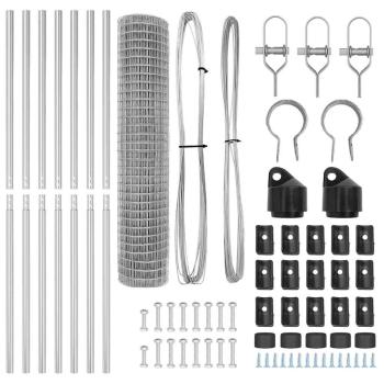 Euro-Zaun mit 7 Pfosten 1,5x10 m verzinkter Stahl