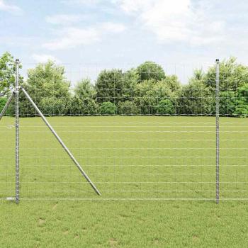 ARDEBO.de - Euro Zaun mit 7 Pfosten 1,6x10 m Galvanisierter Stahl