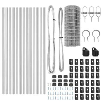 Euro Zaun mit 13 Pfosten 0.6x25 m Verzinkter Stahl