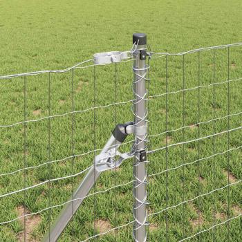 Bodenmontierter Euro-Zaun 25 x 0,6 m Verzinkter Stahl Silber