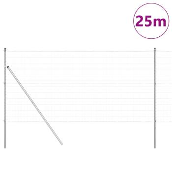 Euro Zaun mit 13 Pfosten 1x25 m Verzinkter Stahl