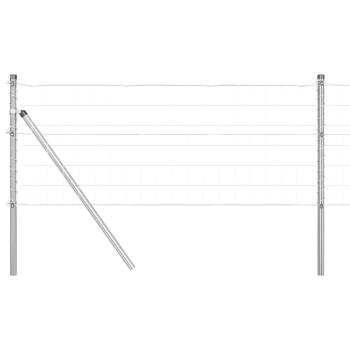 Euro-Zaun mit 13 Pfosten 0.6x25 m Feuerverzinkter Stahl