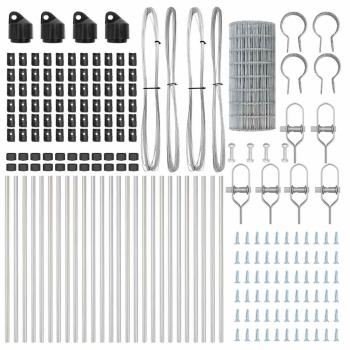 Euro Zaun mit 13 Pfosten 0.6x50 m Feuerverzinkter Stahl