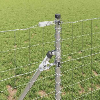 Bodenmontierter Euro-Zaun 50 x 0,6 m Verzinkter Stahl Silber