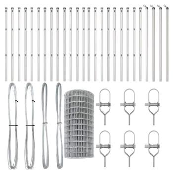 Euro-Zaun mit 13 Pfosten 0,6x50 m Verzinkter Stahl